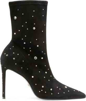 Stuart Weitzman Cosmic 100 Bootie Haklaarzen - Dames - Laarzen met Hak - Zwart - 36 EU - Leer - Schoenen