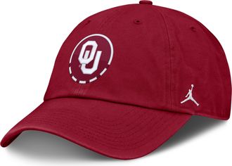 Nike Mens Oklahoma Natural Club Jordan Brand College Adjustable Hat in Red | JC0169WOKN-YW8