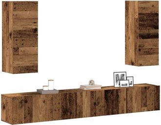 vidaXL Vidaxl - Conjunto De Mueble De Tv 4 Piezas Montado La Pared Madera Vieja