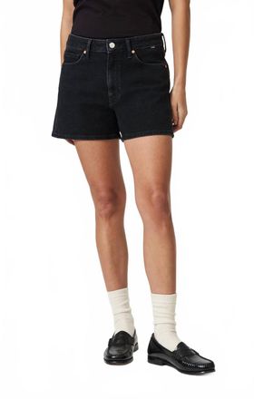 Mavi Heidi Straight Leg Shorts In Dark Smoke 90S