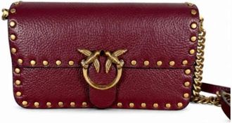 Pinko Love One Crossbody Bag - Dames - Schoudertassen - Bruin - ONE Size - Leer - Tassen