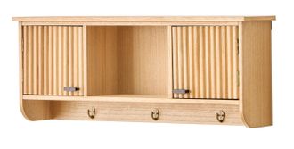 Nordlys Wooden Wall Coat Rack with 2 Doors in Brown