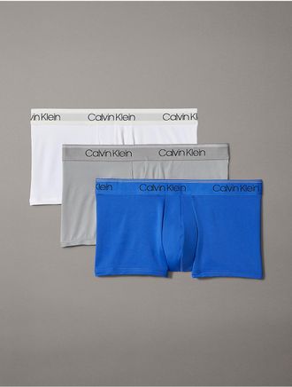 Calvin Klein Mens Micro Stretch 3-Pack Low Rise Trunk - Multi - XL