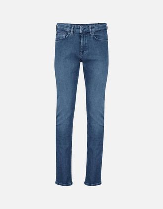 HUGO BOSS Mens Delaware Slim Fit Dark Blue Jeans