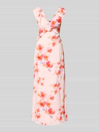 Mbym mbyM Maxikleid aus Viskose mit Volants Modell Callindra in Hellrosa, Gr&ouml;&szlig;e XL