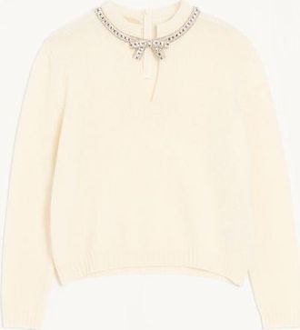 Valentino Maglia In Lana Ricamata Donna AVORIO XL