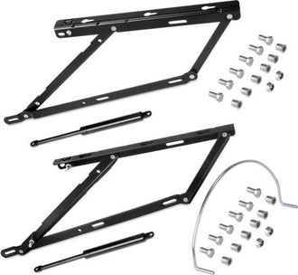Emuca Juego De Mecanismos Elevables Para Cama Canap&eacute;, Apertura Frontal, Para Camas De 135 Cm, Acero, Pintado Negro - Emuca