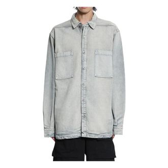 Rick Owens Denim Shirts, male, Gray, Size: S Jumbo Outershirt