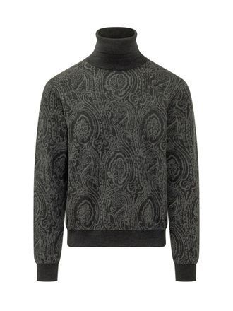 Etro Black Paisley Turtle Neck Sweater