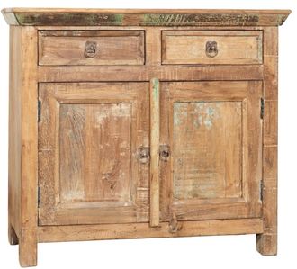 Biscottini International Credenza In Legno Massiccio Riciclato Finitura Anticata L94xpr38xh84 Cm
