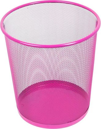 OEM Papelera De Malla Met&aacute;lica Papelera De Oficina Ideal Para El Hogar, La Oficina O La Escuela, 12 Litros Rosa