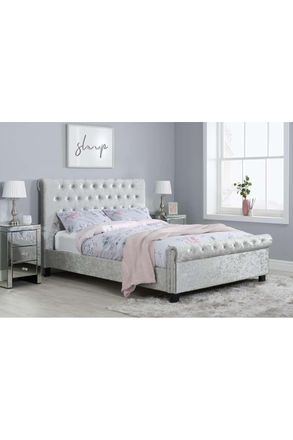 Birlea Sienna Bed in Metallic Silver | Size: Small Double
