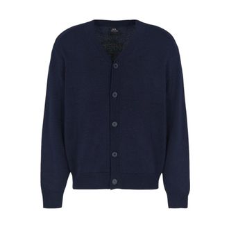 A|X Armani Exchange Cardigans, male, Blue, Size: XL Button Up Cardigan