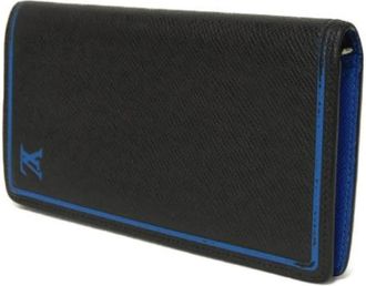 Louis Vuitton Pre-owned Wallets, male, Black, Size: ONE SIZE Pre-owned Portefeuille Brazza Taiga Long Wallet