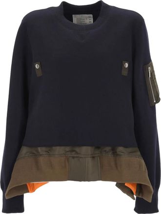 sacai Felpa con applicazione - Blu