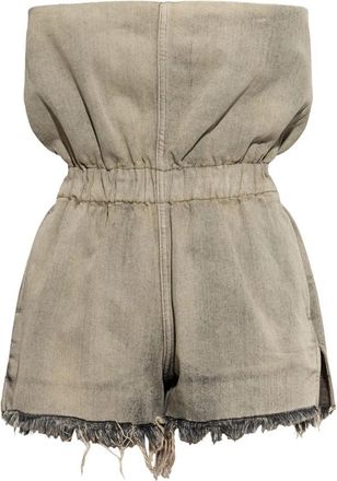 Rick Owens Asymmetrische Jumpsuit - Dames - Playsuits - Grijs - XS - Katoen - Jumpsuits & Playsuits