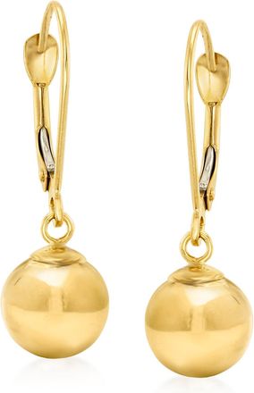 Ross-Simons 8mm 14kt Yellow Gold Bead Drop Earrings