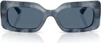 Jimmy Choo London 53mm Rectangular Sunglasses in Navy Blue Havana/dark Blue at Nordstrom