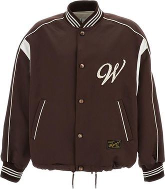 Wooyoungmi Brown Logo Baseball Bomber Jacket