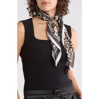 Vince Camuto Leopard Border Square Scarf in Black at Nordstrom Rack