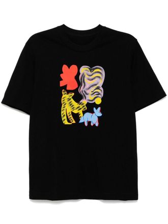 JNBY T-shirt met kattenprint - Zwart