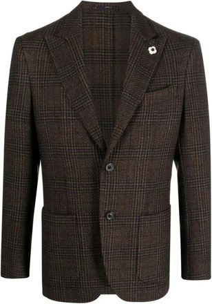 Lardini Heren, Jassen, Bruin, Maat: M Tweed