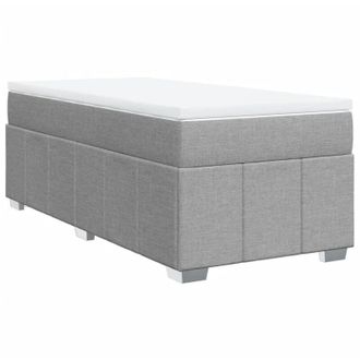 vidaXL Cama Box Spring Con Colch&oacute;n Tela Gris Claro 90x190 Cm Vidaxl