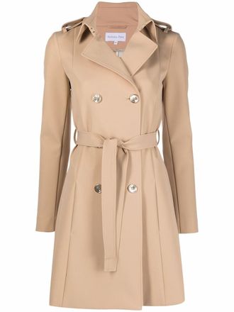 Patrizia Pepe double-breasted belted trench coat - women - Polyamide/Spandex/Elastane/Spandex/Elastane/Polyester/Polyester - 44 - Neutrals