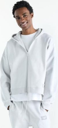 New Balance Uomo Athletics Crafted Fleece Full Zip in Grigio, Poly Fleece, Taglia 2XL