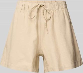 Only Loose Fit Shorts aus Viskose-Leinen-Mix Modell CARO in Sand, Größe XL