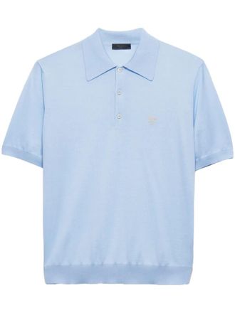 Tシャツ・カットソー PRADA SS25 Midnight blue wool shirt (UMG382SOOO16EO F0008) Aviator Blue Cotton T-shirt | PRADA