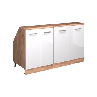 Vicco Conjunto De Armarios Para Techo Inclinado Rion, Blanco Alto Brillo, 140 Cm Lote De 2 Carcasas De Armario 60 Cm De Profundidad, Vicco