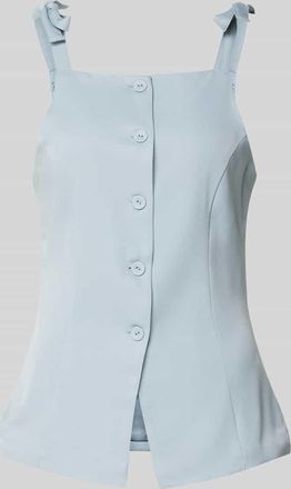 Little Mistress Top mit Knopfleiste in Hellblau, Gr&ouml;&szlig;e 34
