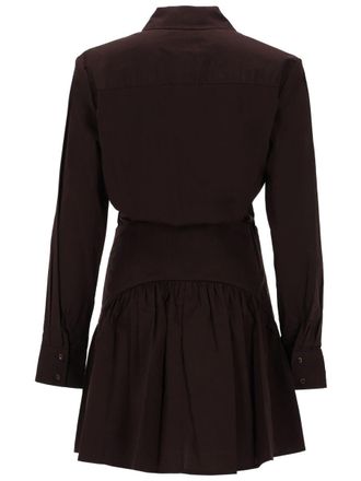 Staud Cotton Blend Mini Dress - Brown