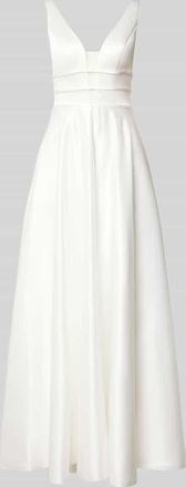 Luxuar Luxuar Abendkleid aus Satin mit Eingrifftaschen in Offwhite, Größe 42
