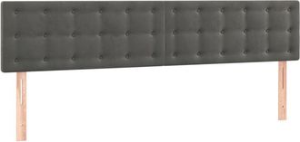 vidaXL Cabecero Con Led De Terciopelo Gris Oscuro 180x5x78/88 Cm Vidaxl