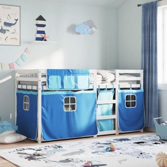 vidaXL Bunk Bed without Mattress Blue 80x200 cm Solid Wood Pine Vidaxl