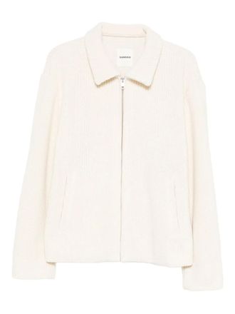 Sandro polo-collar zip-fastening cardigan - Neutrals