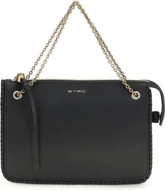 Etro Black Calf Leather Bos Taurus Clutch Womens Bag