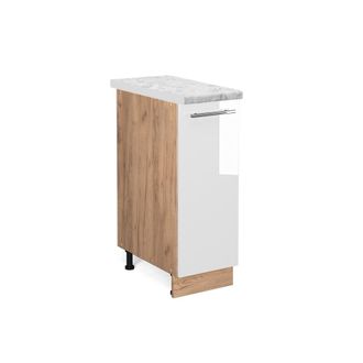 Vicco Armario De Farmacia Fame-line, Blanco Alto Brillo, 30 Cm, Et M&aacute;rmol