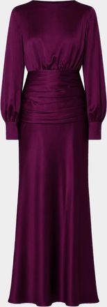Nicholas Samina Open-Back Satin Gown