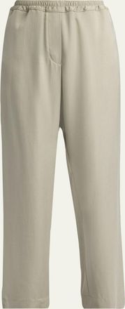 The Row Duvain Silk Straight-Leg Pull-On Pants