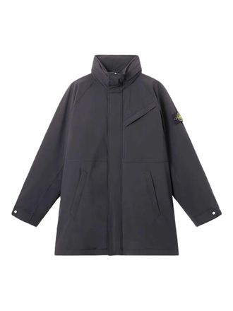 Stone Island high-neck patch-pocket coat - Blue