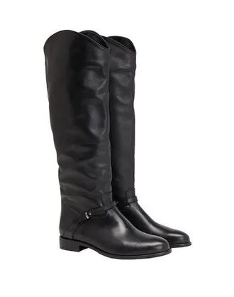 Leonardo Principi LEATHER BUCKLE TALL BOOTS