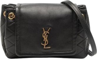 Saint Laurent Pre-owned Mini Nolita Crossbody Bag - Dames - Vintage Schoudertas - Zwart - ONE Size - Leer - Vintage