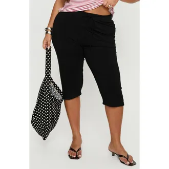 Princess Polly Cayte Capri Pants in Black at Nordstrom, Size 14