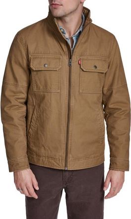 Levi's Slub Cotton Military Jacket in Brown at Nordstrom, Size Xx-Large