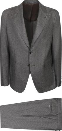 Tagliatore Tweedelig pak in Micro - Heren - Business pakken - Grijs - M - Tweed - Kostuums