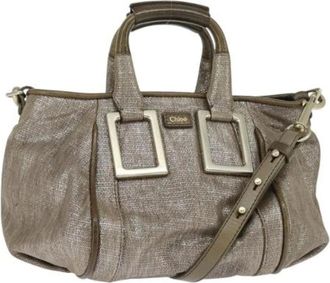 Chlo&eacute; Pre-owned Handbags, female, Gray, Size: ONE SIZE Pre-owned Leather Handbag