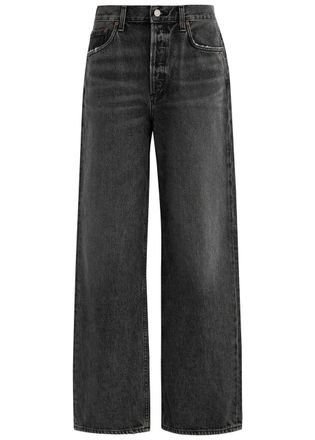 A Gold E Agolde Low Slung Baggy Distressed Wide-leg Jeans - Grey - 28 (W28 / UK10 / S)